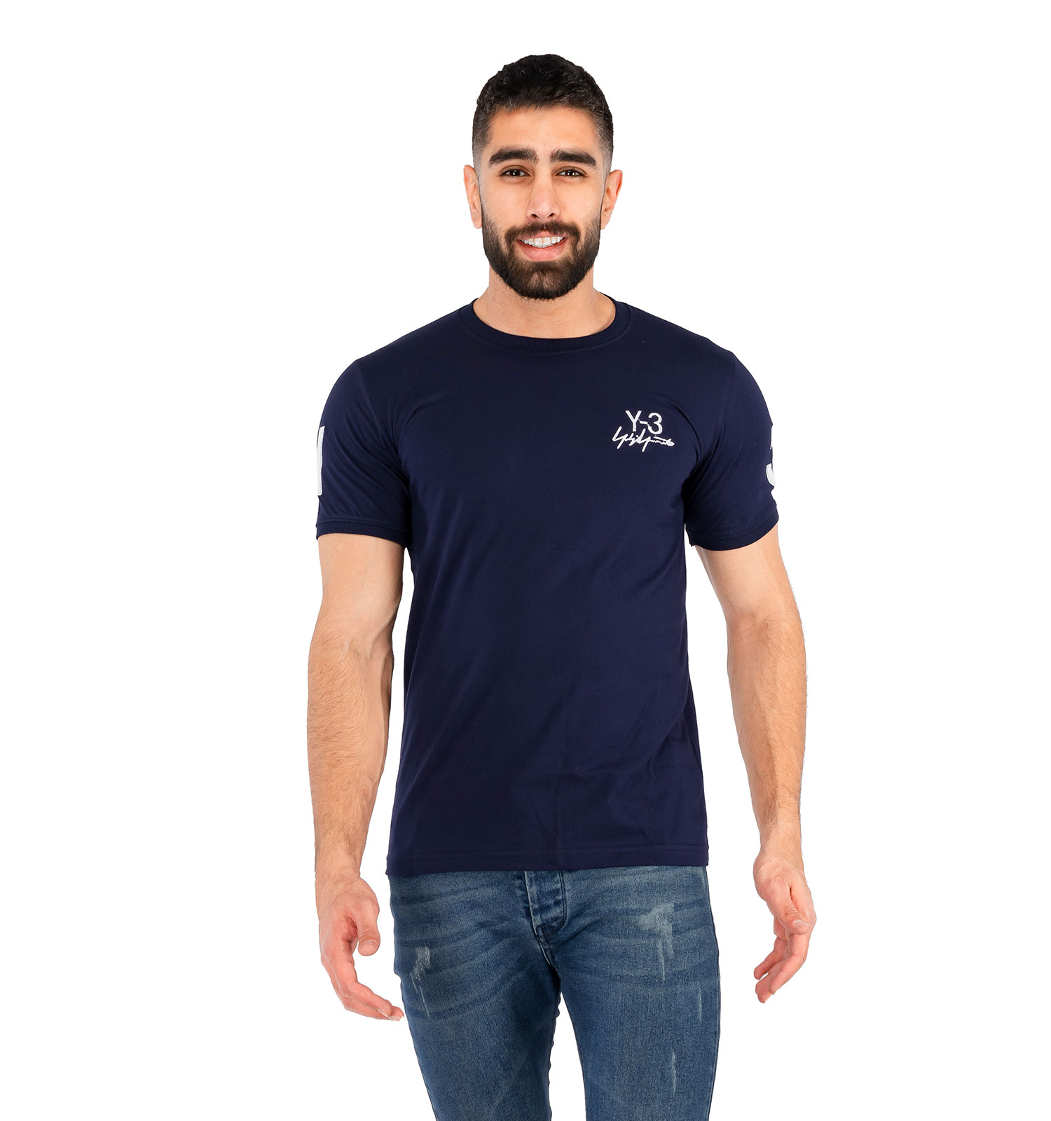 تیشرت Adidas یقه گرد مردانه سرمه ای ساده مدل 42709