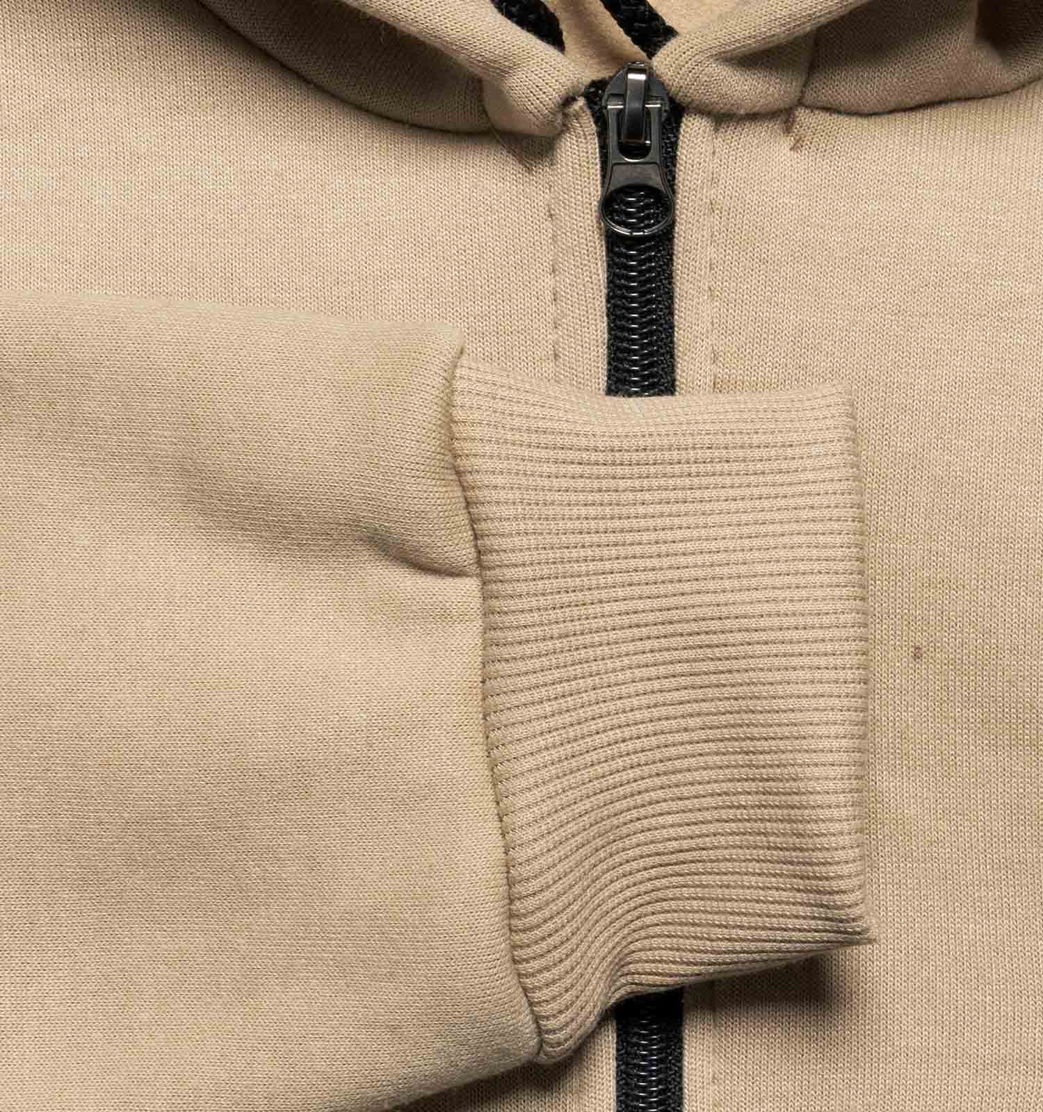 سویشرت زیپ دار مردانه کرمی کلاهدار Calvin Klein مدل 41650