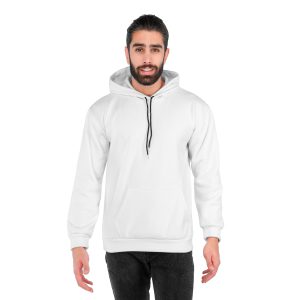 هودی کلاهدار ساده سفید مدل 41841
