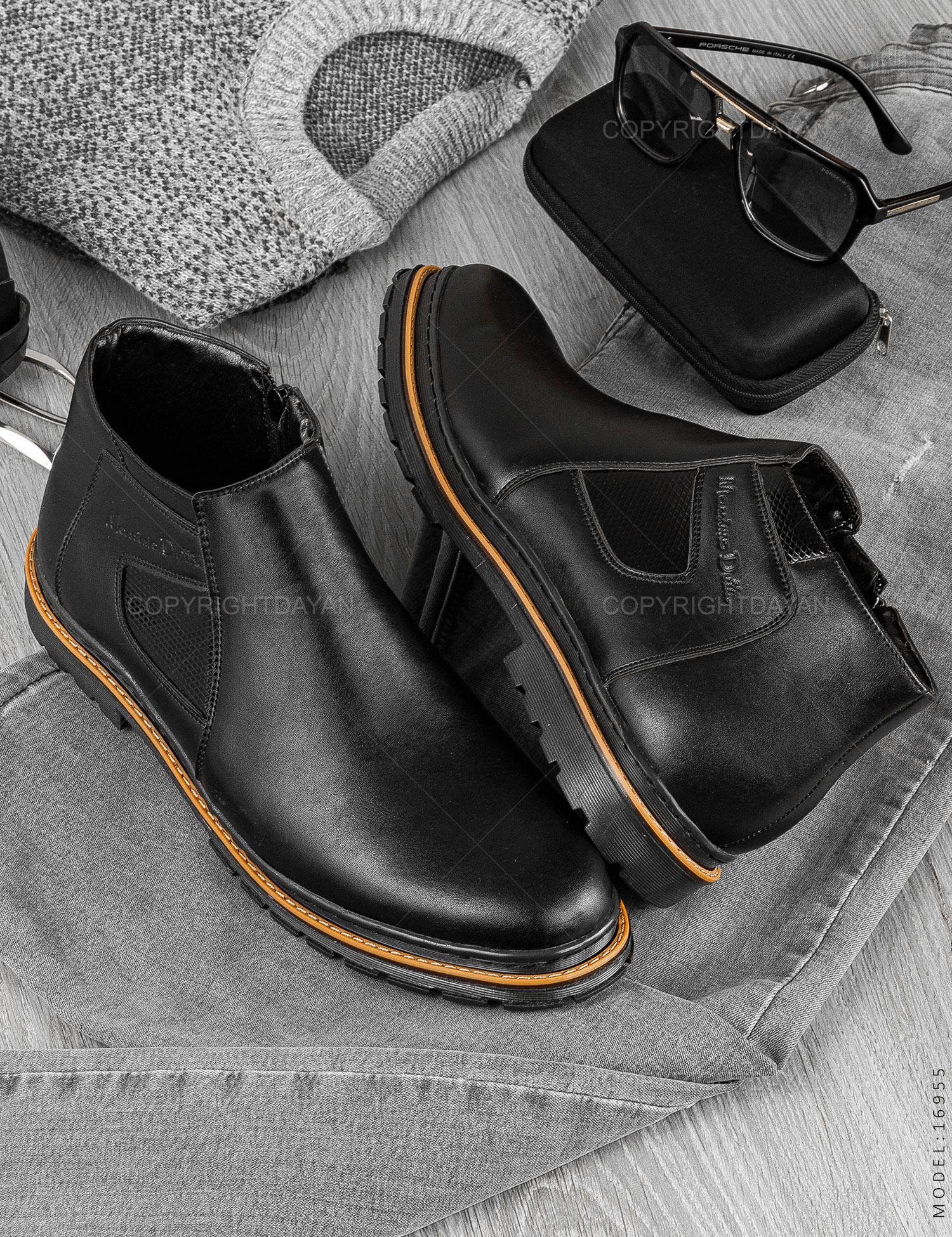 نیم بوت مردانه Massimo Dutti مدل 16955