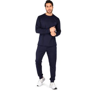 ست بلوز شلوار مردانه آستین بلند سرمه ای Nike ساده یقه گرد مدل 43654