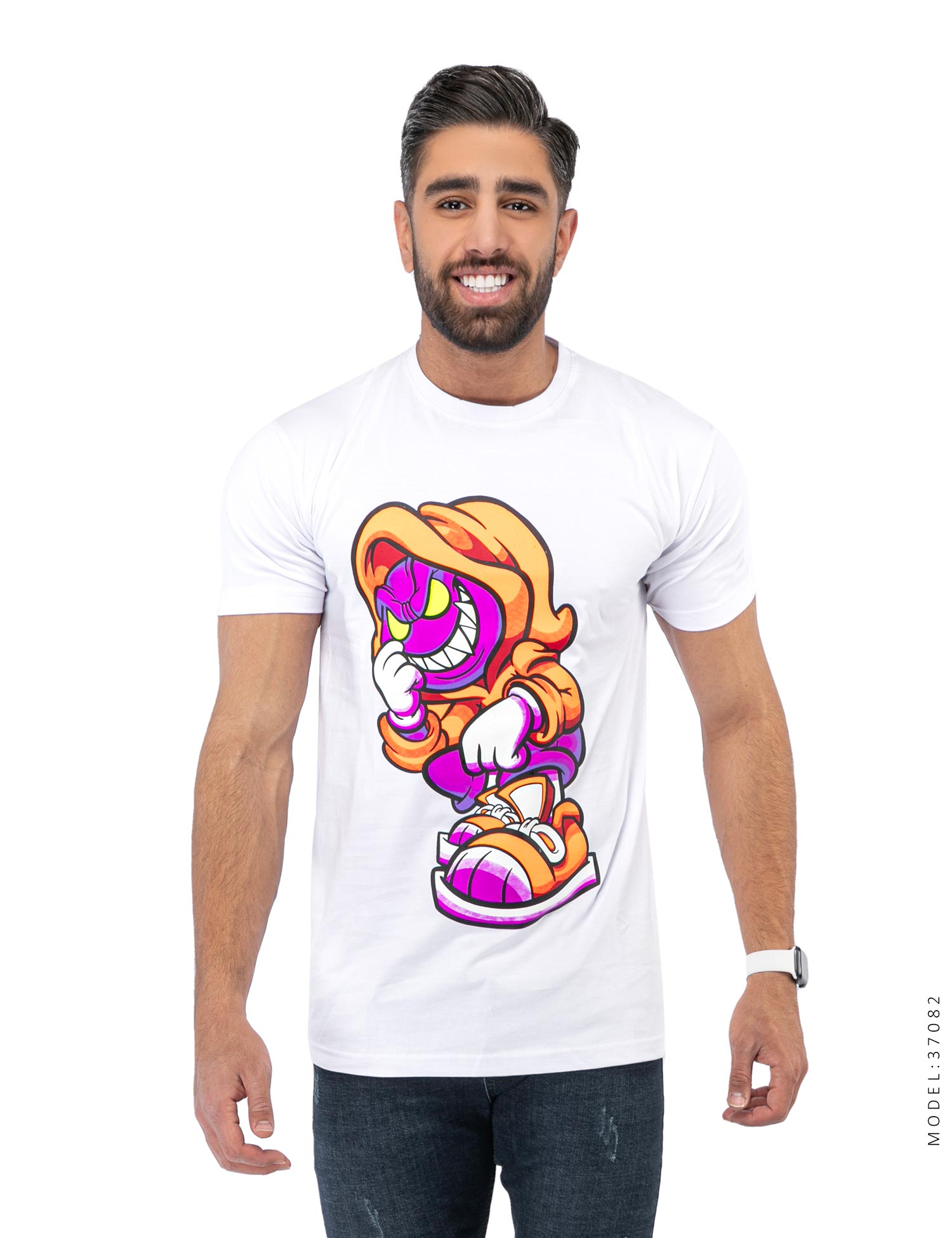 تیشرت لانگ طرح چاپی اسپرت Alma مدل 37082