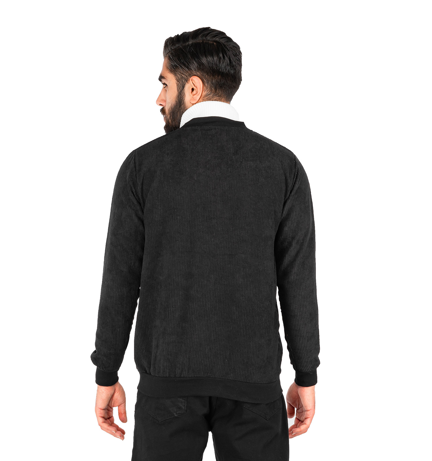 سویشرت زیپ دار مخمل مردانه Araz یقه گرد مدل 40631