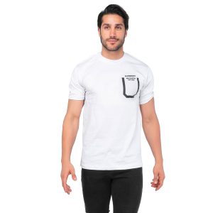 تیشرت یقه گرد مردانه سفید پنبه ساده مدل 44792