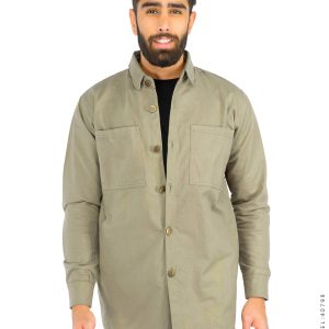 پیراهن اسپرت مردانه آستین بلند کتان ساده Araz مدل 40799