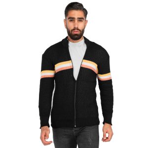 ژاکت بافت مردانه زیپ دار یقه ایستاده Alma مدل 40178