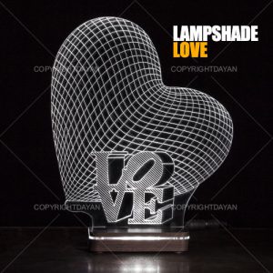 آباژور سه بعدی طرح Love