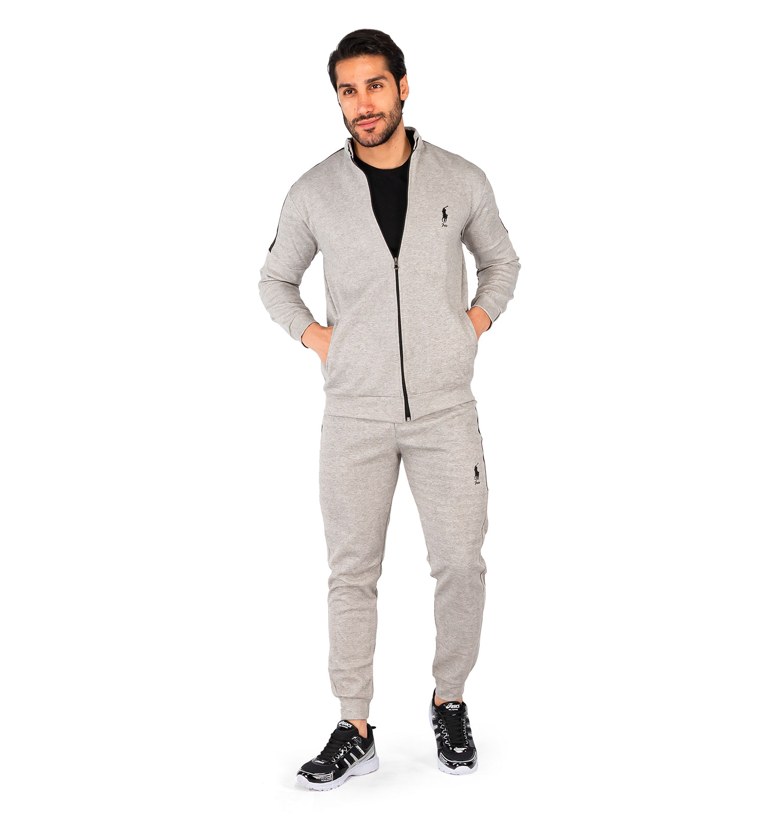 ست سویشرت شلوار مردانه آستین بلند Polo ساده یقه ایستاده مدل 43887