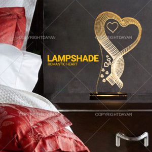 آباژور سه بعدی طرح Romantic heart
