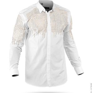 پیراهن مردانه نگین دار Versace مدل 37040