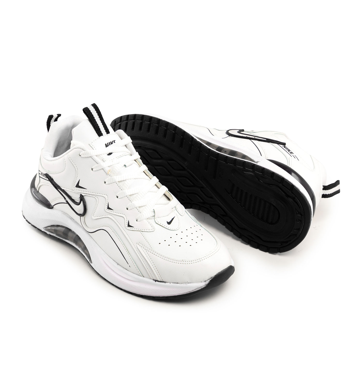 کفش اسپرت Nike مردانه سفید بندی چرم مصنوعی مدل 42690