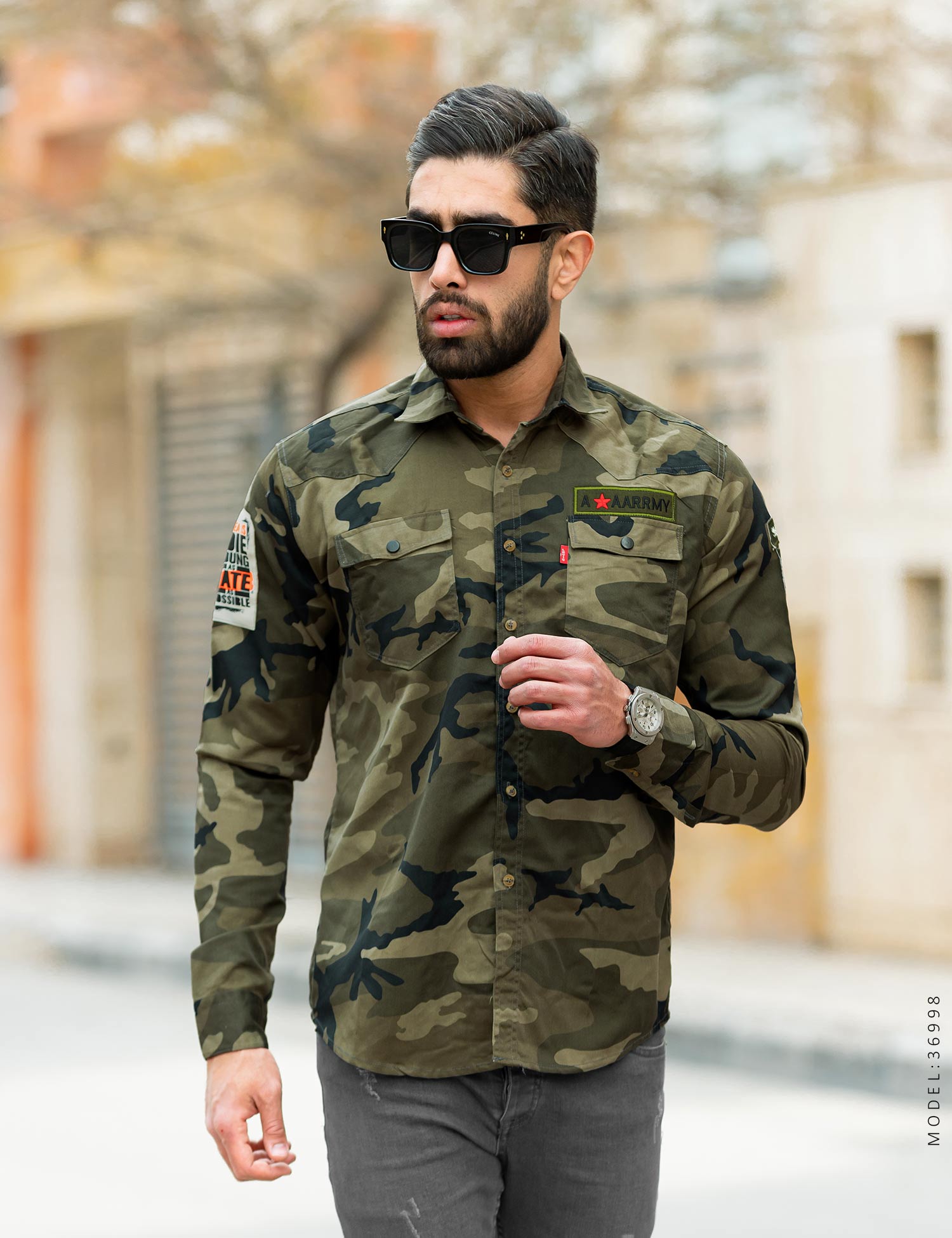 پیراهن مردانه چریکی Rayan مدل 36998