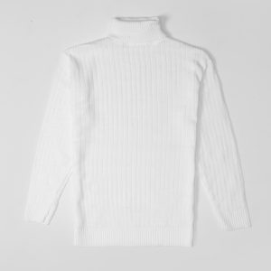 تونیک بافت زنانه آستین بلند یقه اسکی سفید فری سایز مدل 45668