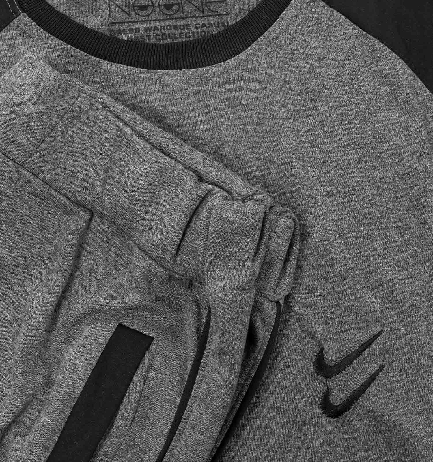 ست تیشرت شلوار مردانه آستین کوتاه Nike ساده یقه گرد مدل 43107