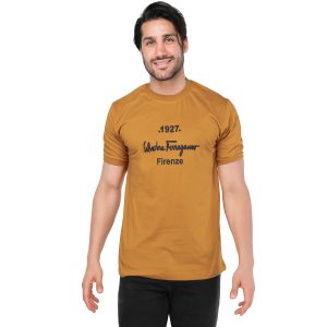 تیشرت Ferragamo یقه گرد مردانه پنبه ساده مدل 44718