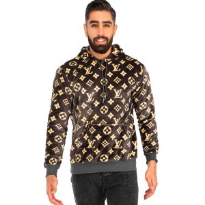 هودی مردانه کلاهدار طرحدار LOUIS VUITTON مدل 41019