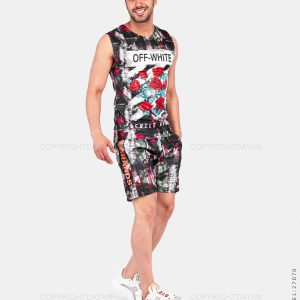 ست رکابی شلوارک مردانه Off – White مدل 27070