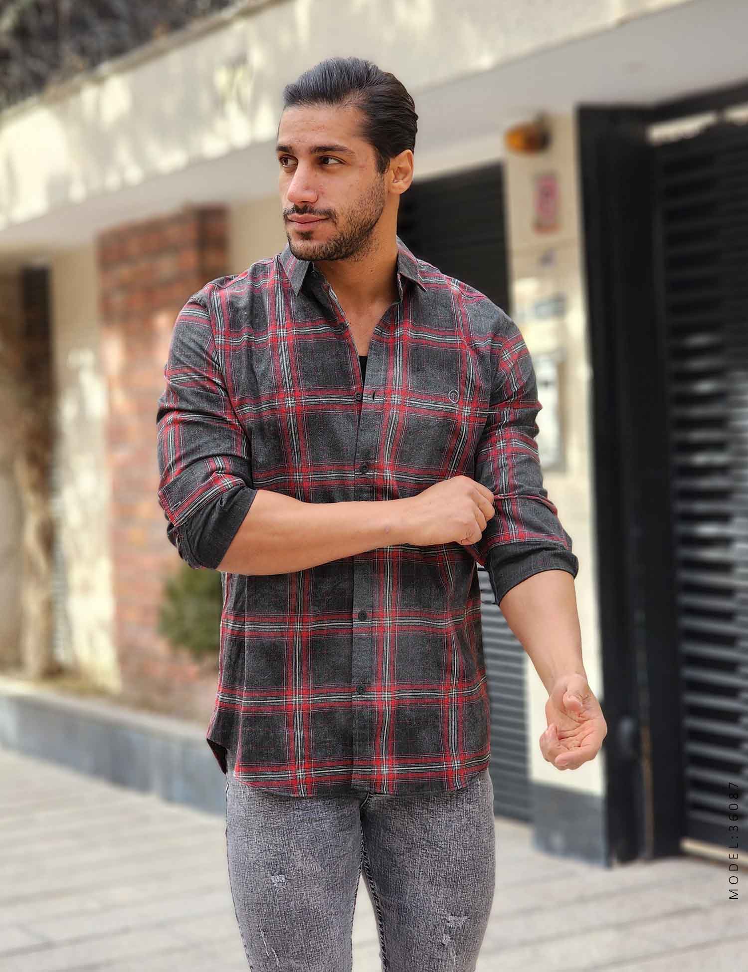 پیراهن مردانه چهارخانه Arat مدل 36087