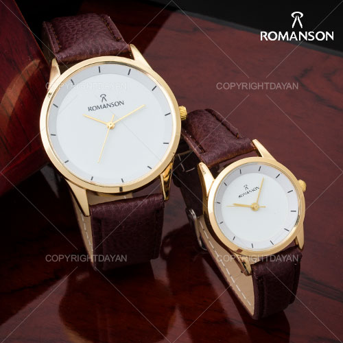ست ساعت مردانه زنانه Romanson مدل Kamen (قهوه ای)