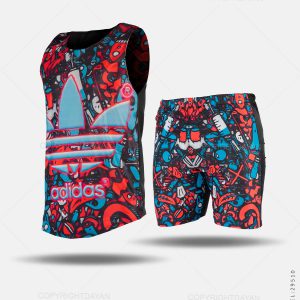 ست رکابی شلوارک مردانه Adidas مدل 29510