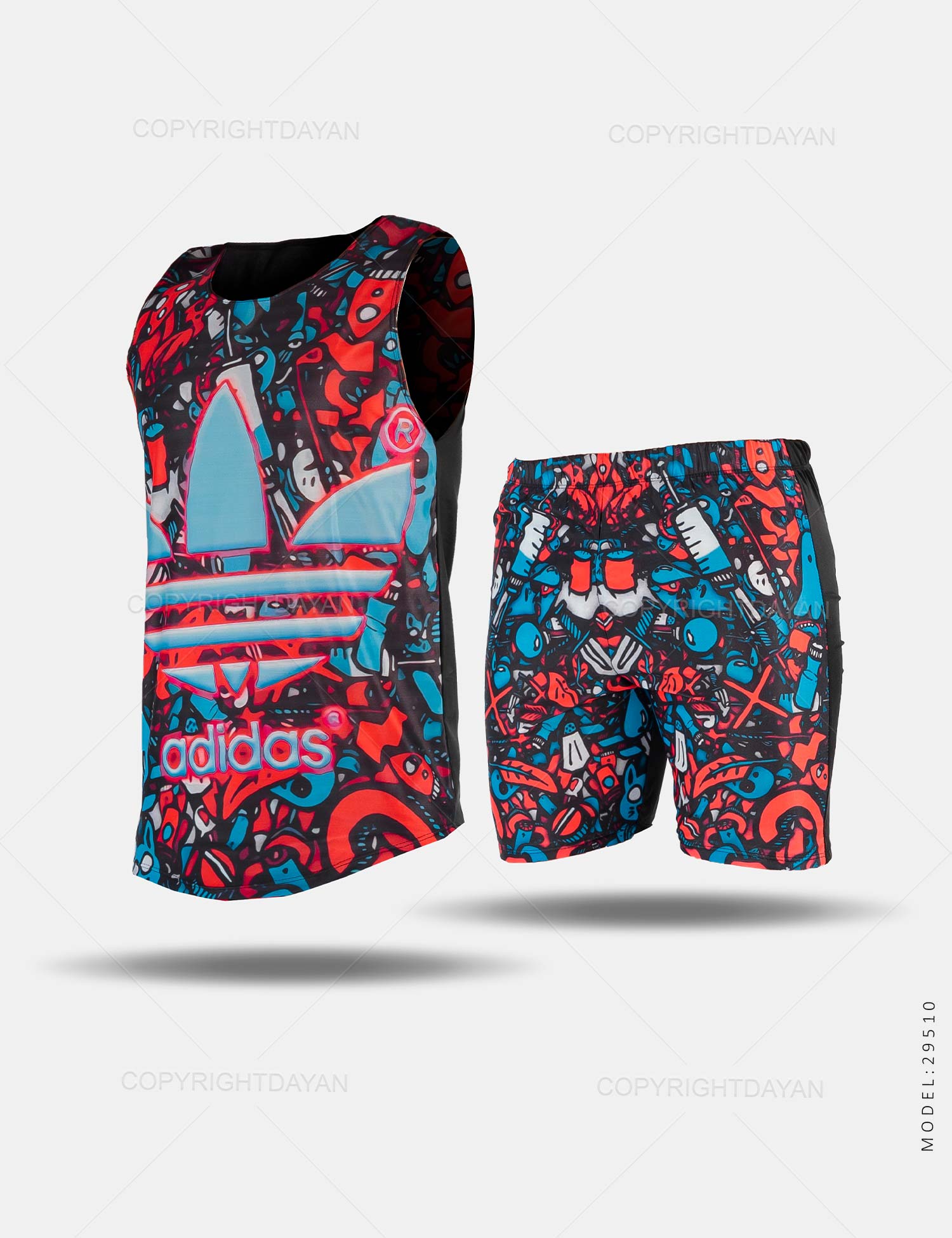 ست رکابی شلوارک مردانه Adidas مدل 29510