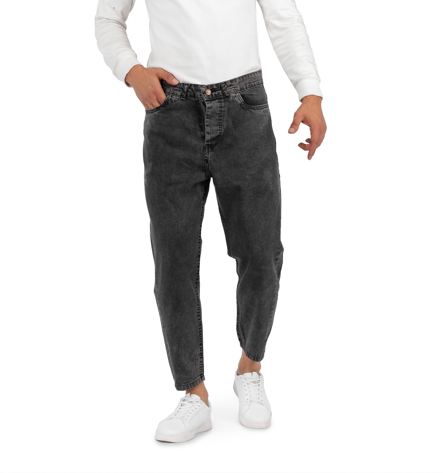 شلوار لی مام استایل مردانه طوسی اسپرت Zara مدل 40115