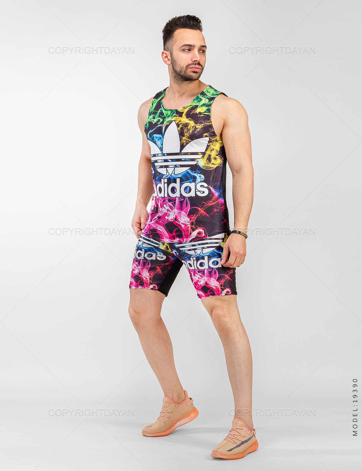 ست رکابی شلوارک مردانه Adidas مدل 19390