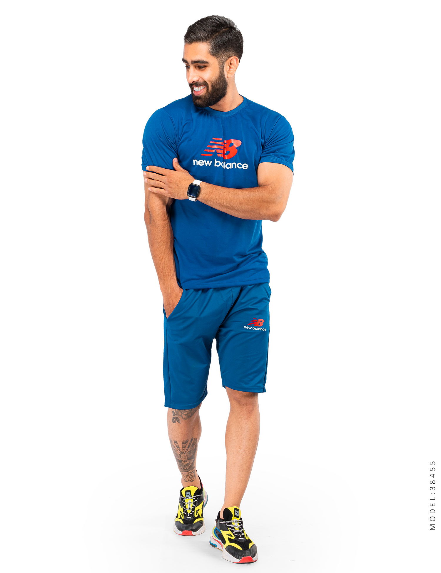 ست تیشرت شلوارک مردانه New Balance مدل 38455