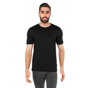 تیشرت Boss یقه گرد مردانه مشکی پنبه ساده مدل 44637