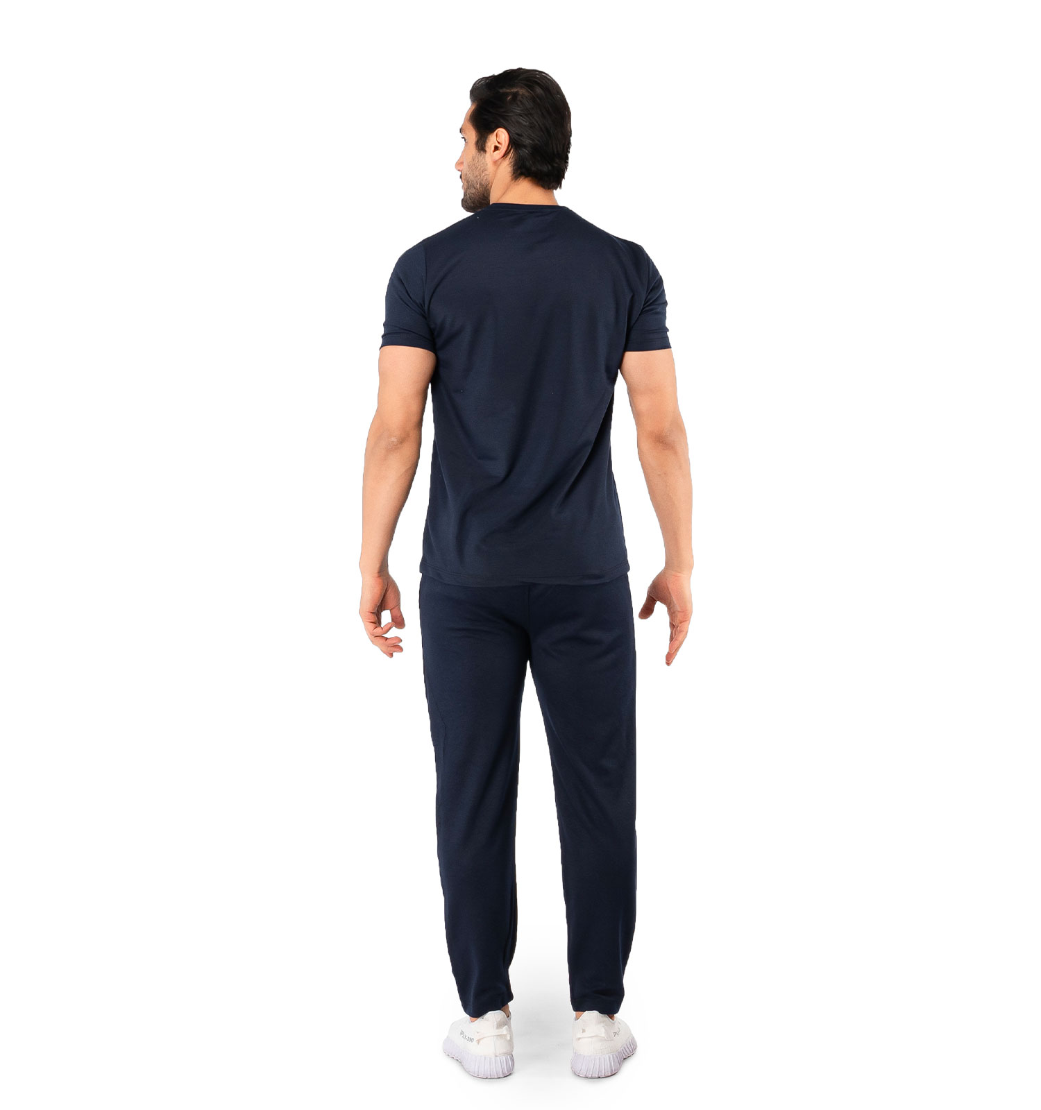 ست تیشرت شلوار مردانه آستین کوتاه سرمه ای Nike ساده یقه گرد مدل 44158