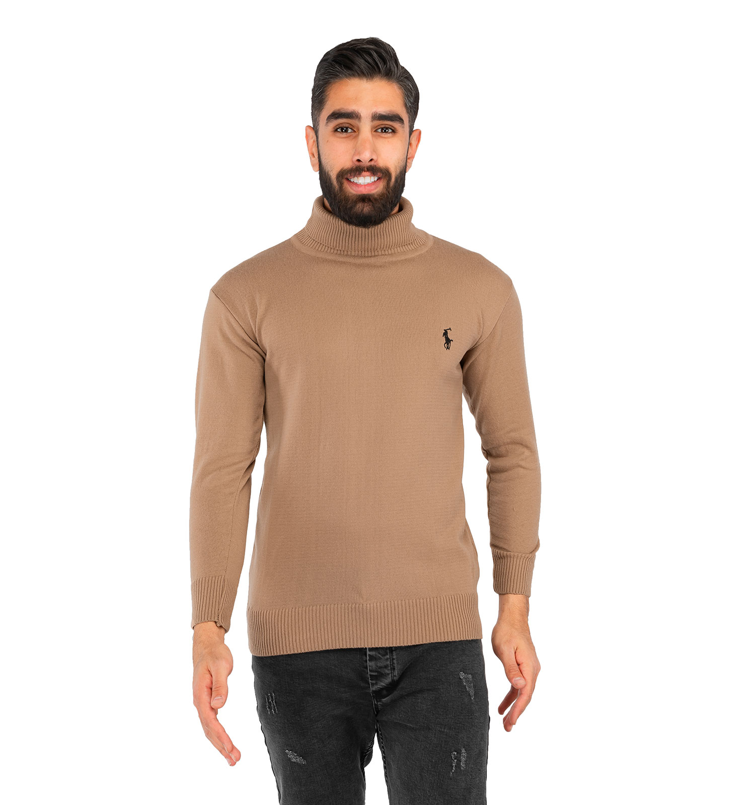 بافت مردانه یقه اسکی فری سایز ساده Polo مدل 40938