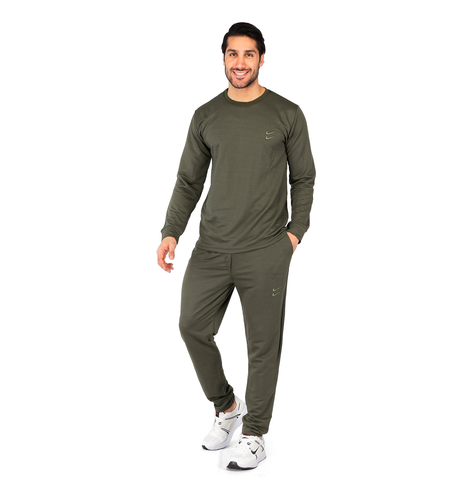 ست بلوز شلوار مردانه آستین بلند Nike ساده یقه گرد مدل 43656