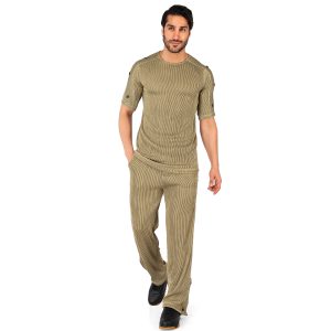 ست تیشرت شلوار مردانه آستین سه ربع کبریتی یقه گرد مدل 43791