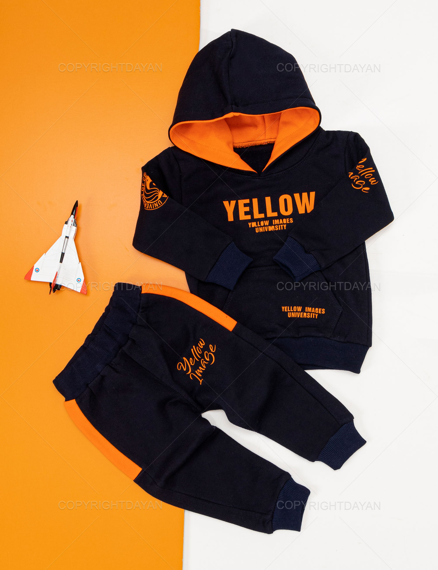 ست سویشرت شلوار بچگانه Yellow مدل 17176