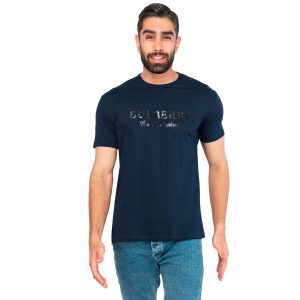 تیشرت یقه گرد مردانه سرمه ای ساده مدل 44663