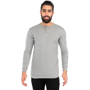 بلوز مردانه یقه گرد طوسی Tommy مدل 41674