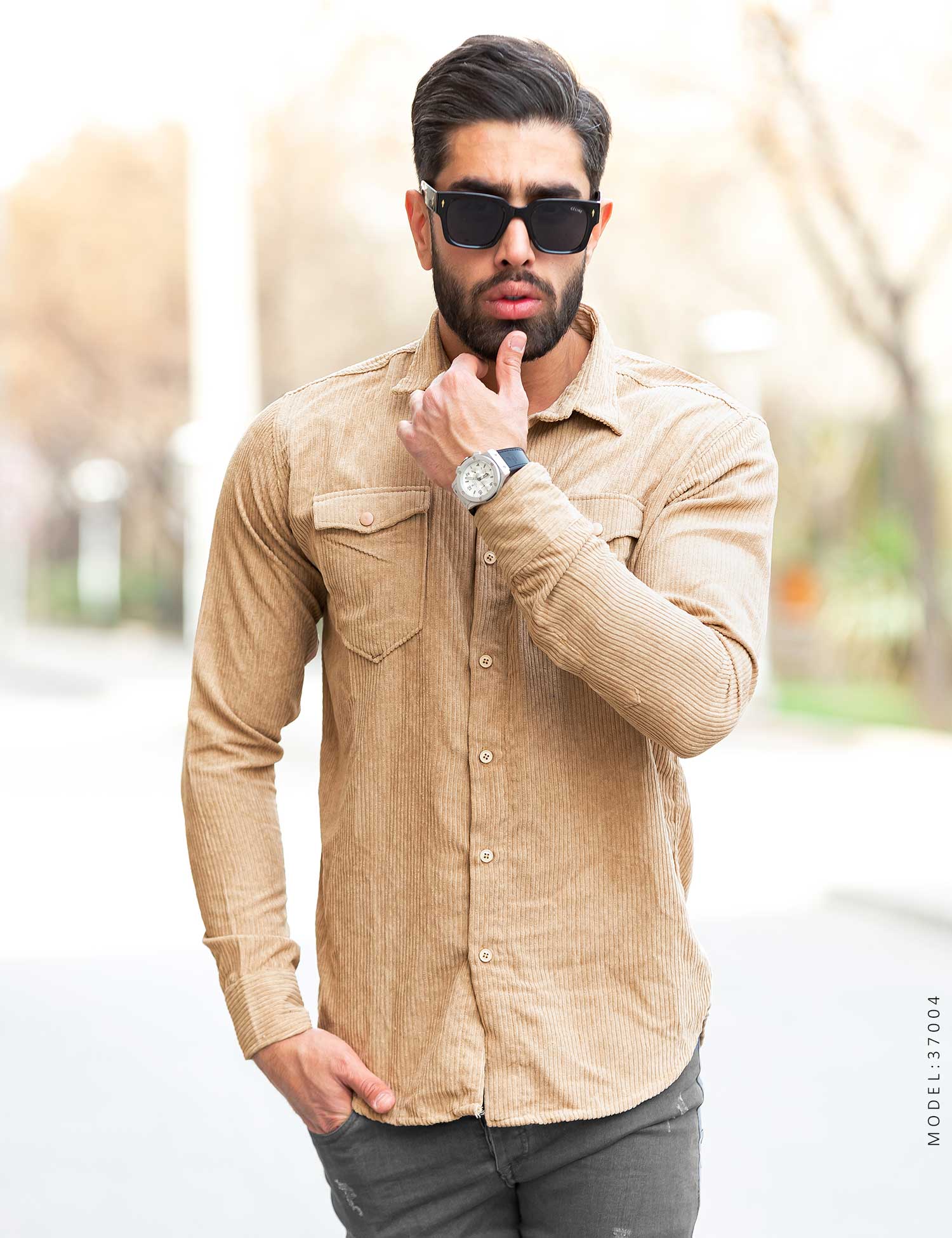 پیراهن مردانه مخمل Rayan مدل 37004