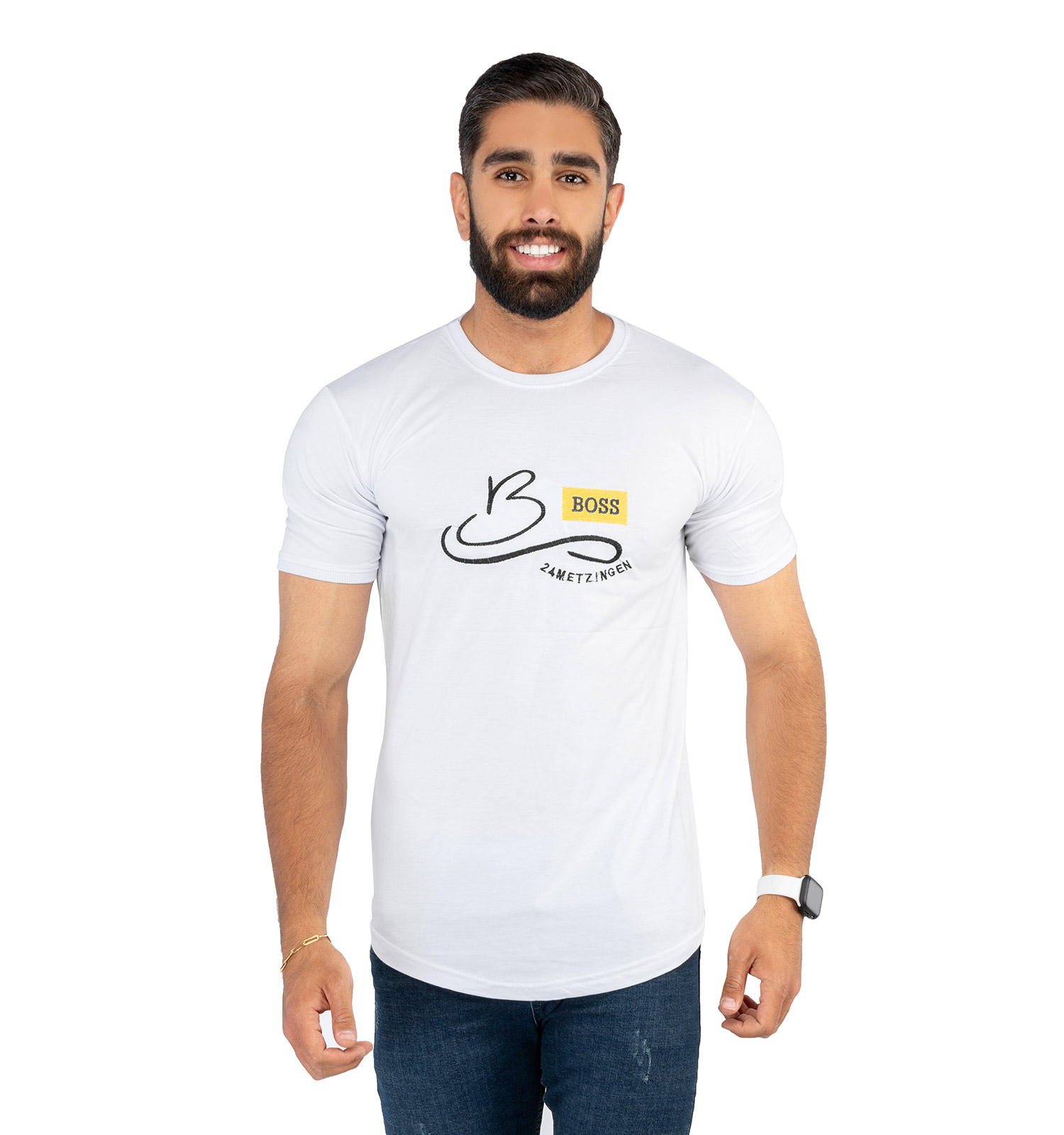 تیشرت مردانه یقه گرد Boss مدل 37969