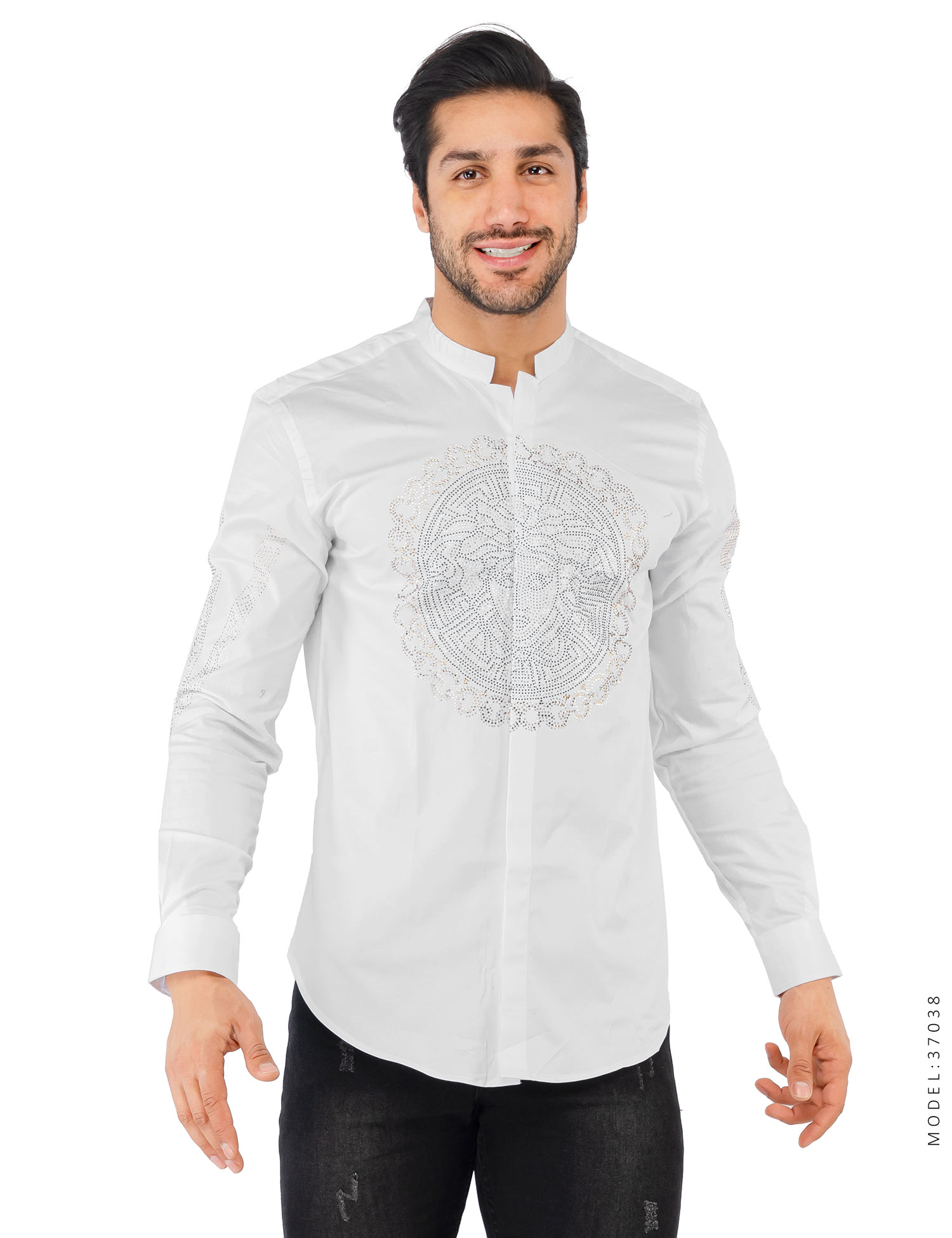 پیراهن مردانه نگین دار Versace مدل 37038