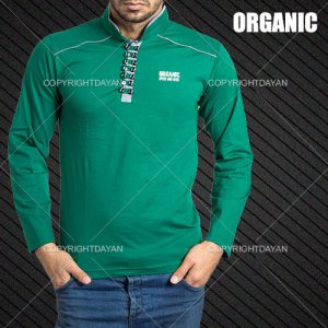 تیشرت یقه ایستاده Organic (سبز)