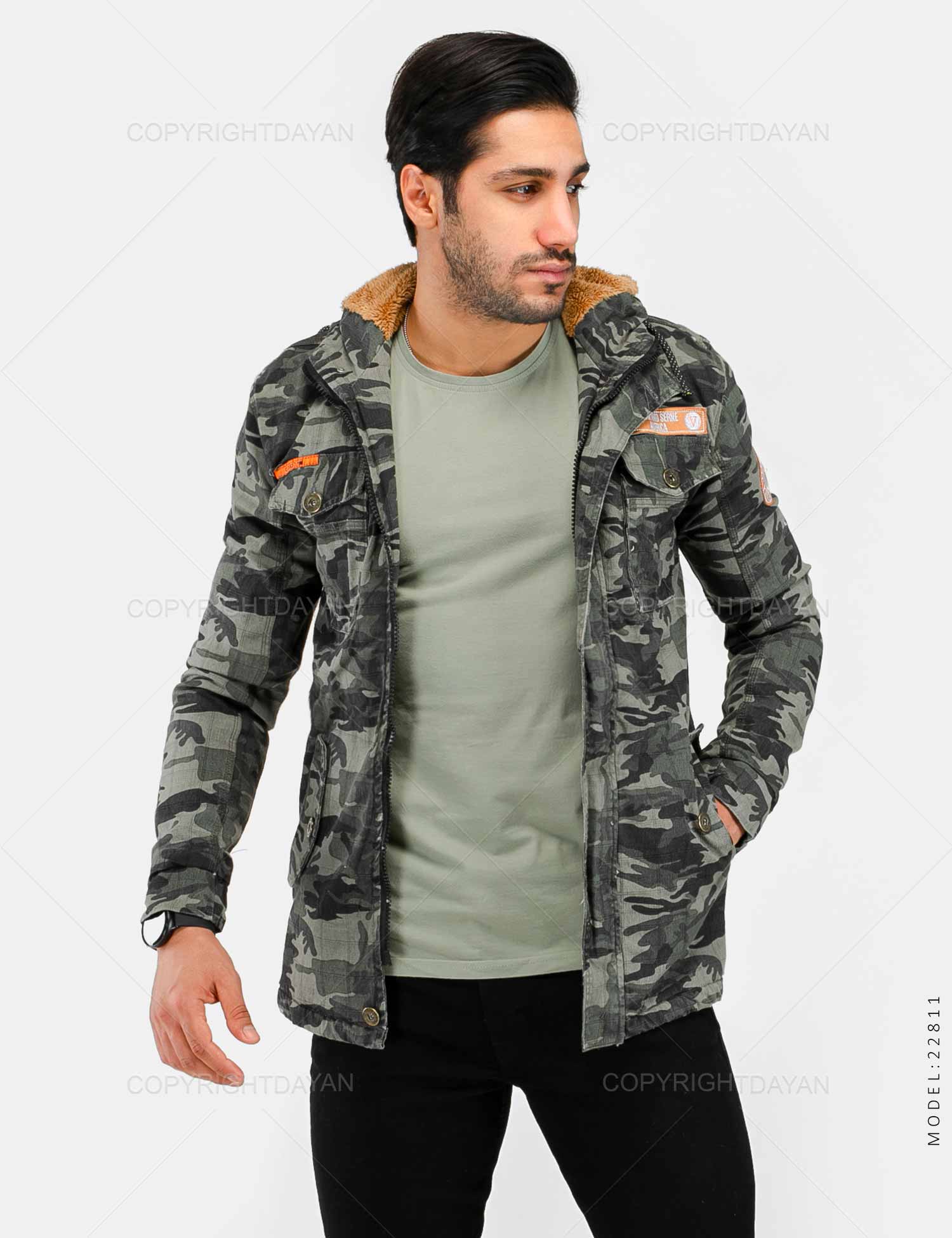 کاپشن مردانه ارتشی مدل 22811