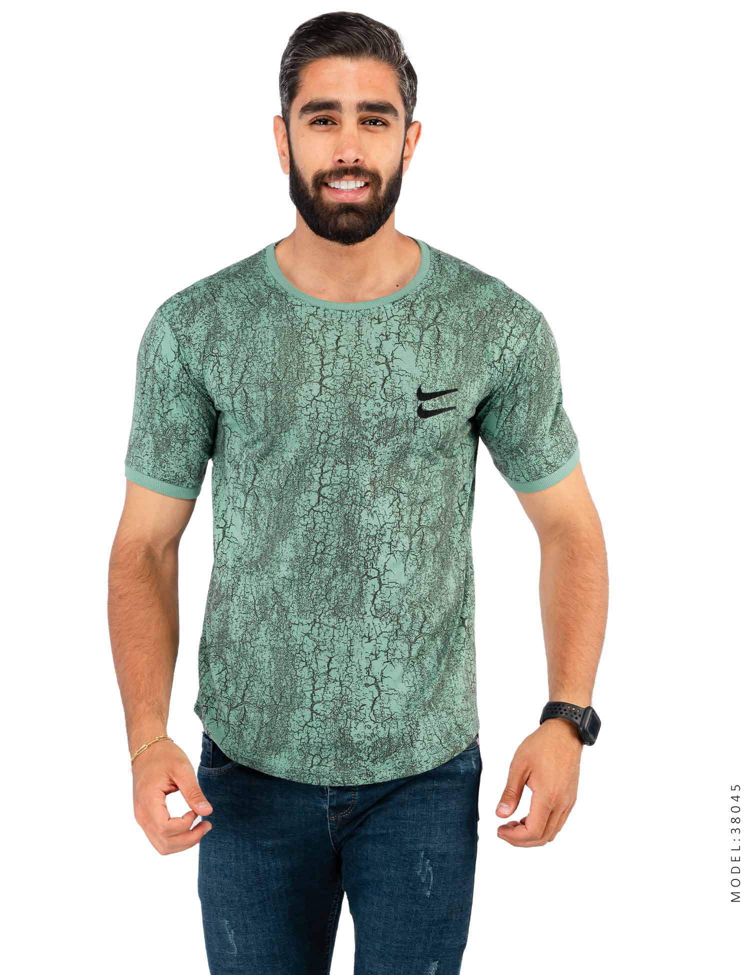 تیشرت مردانه طرحدار یقه گرد Nike مدل 38045