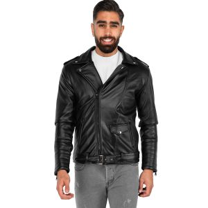 کاپشن چرم مردانه آستین زیپ دار Karen مدل 39867