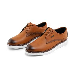 کفش روزمره Clarks مردانه عسلی بندی چرم مصنوعی مدل 41464
