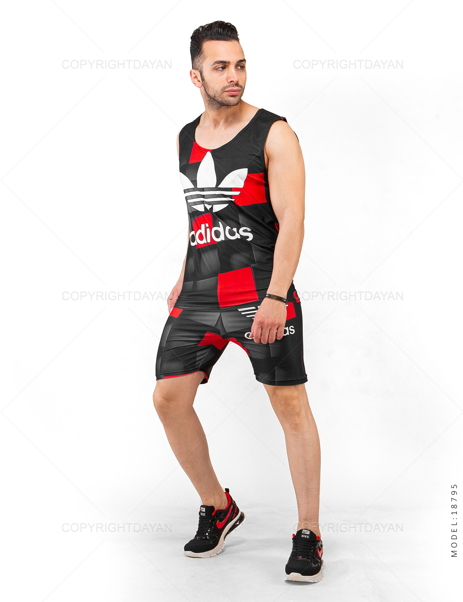 ست رکابی شلوارک مردانه Adidas مدل 18795
