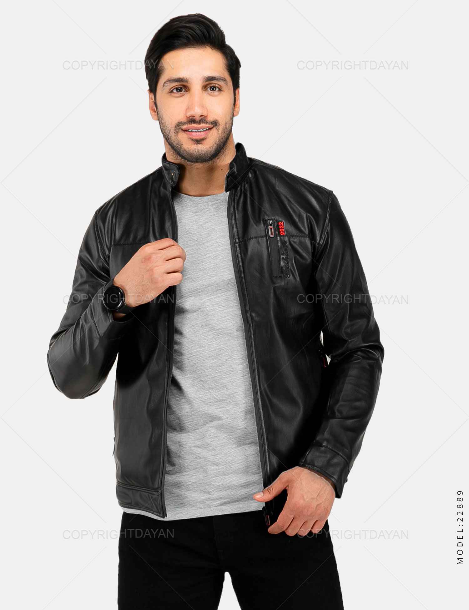 کاپشن چرمی مردانه Nika مدل 22889