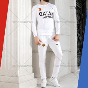 ست تیشرت شلوار بارسلونا کفش Dinoga (سفید)