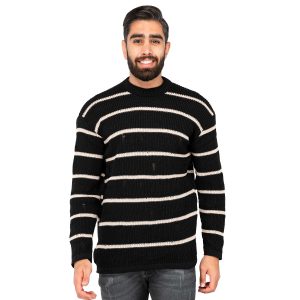 بافت مردانه یقه گرد راه راه Rayan مدل 39997