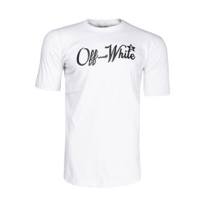 تیشرت OFF WHITE یقه گرد مردانه سفید پنبه طرحدار مدل 45218