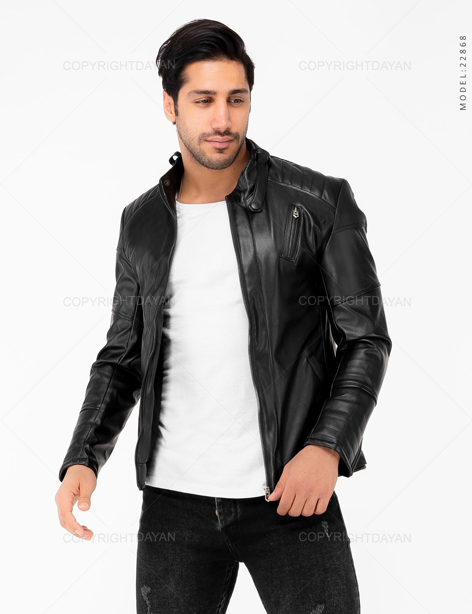 کاپشن چرمی مردانه Araz مدل 22868